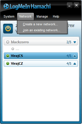 Hamachi Utwórz nową sieć